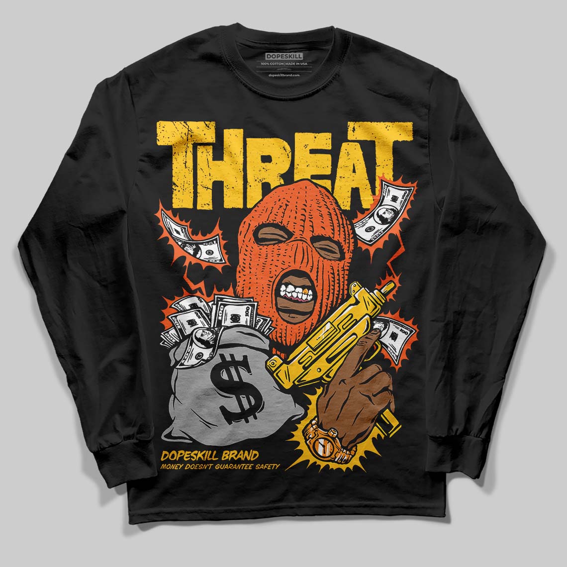 Yellow Collection superstreetwear Long Sleeve T-Shirt Under Threat Graphic