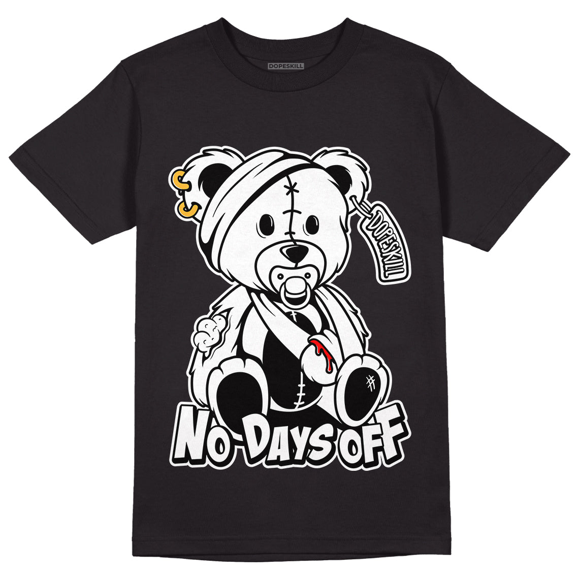 Dunk Low Panda White Black superstreetwear T-Shirt Hurt Bear Graphic