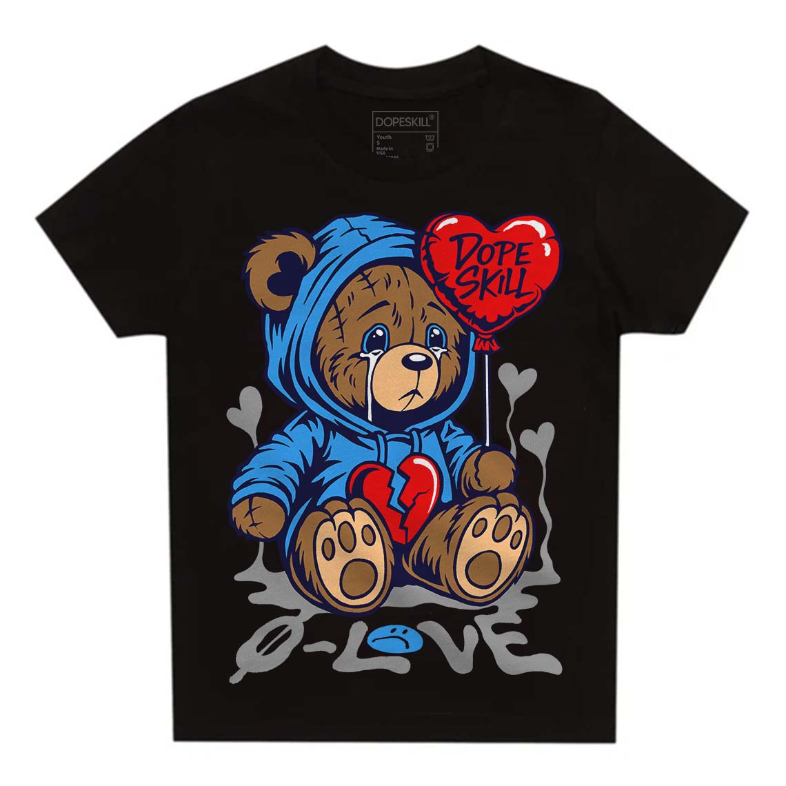Midnight Navy 3s superstreetwear Toddler Kids T-shirt Broken Bear Graphic