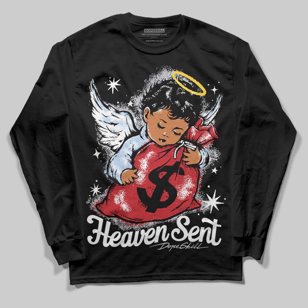 Black Metallic Reimagined 5s superstreetwear Long Sleeve T-Shirt Heaven Sent Graphic