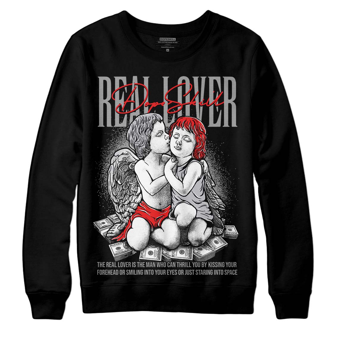 Grey Collection superstreetwear Sweatshirt Real Lover Graphic