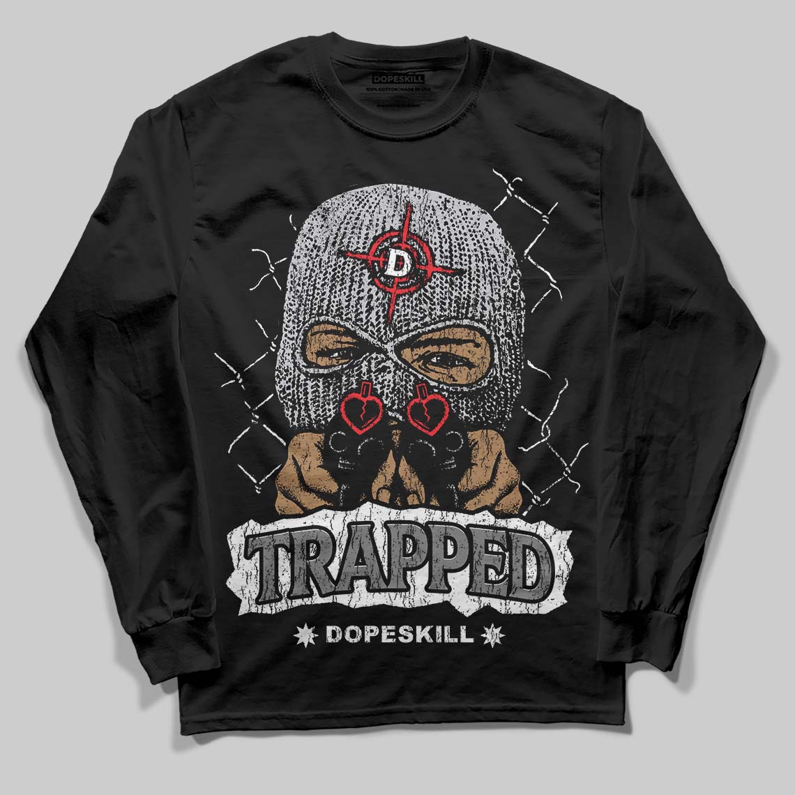 Grey Collection superstreetwear Long Sleeve T-Shirt New Trapped Graphic
