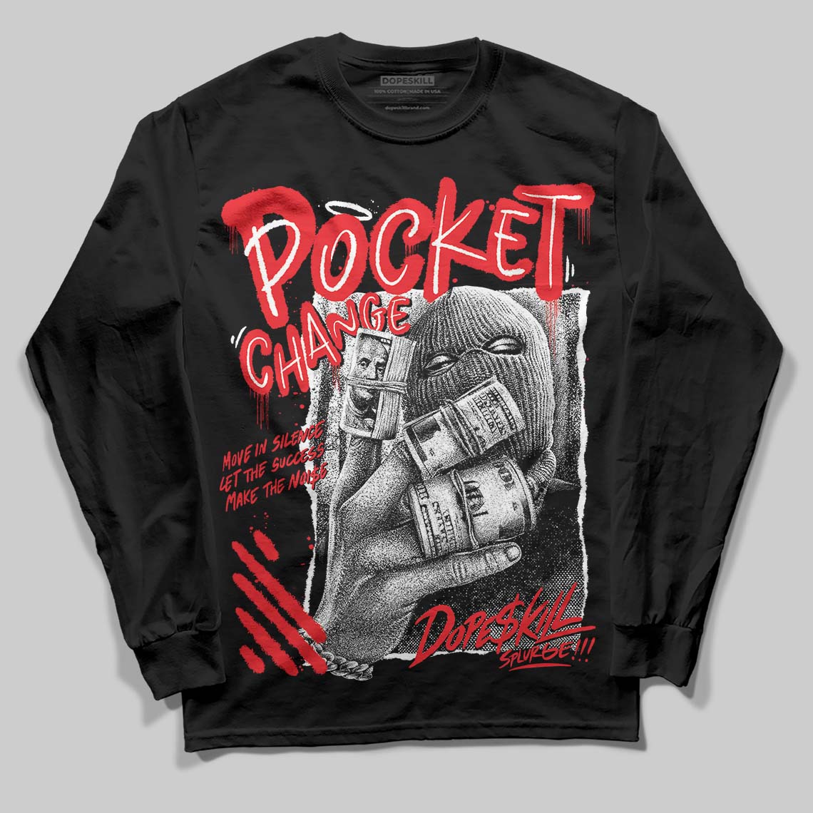 Red Collection superstreetwear Long Sleeve T-Shirt Pocket Change Graphic