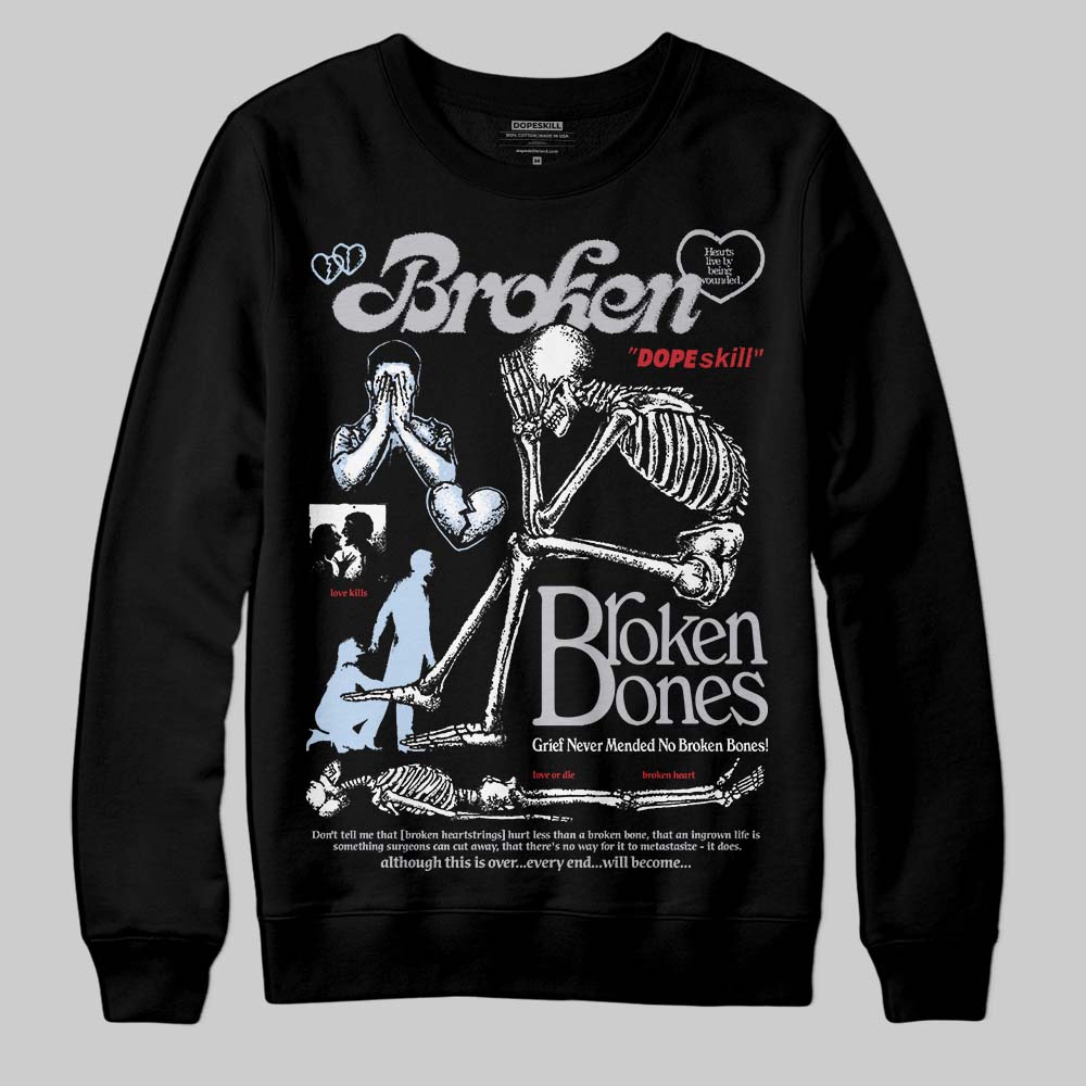 Black Metallic Reimagined 5s superstreetwear Sweatshirt Broken Bones Graphic