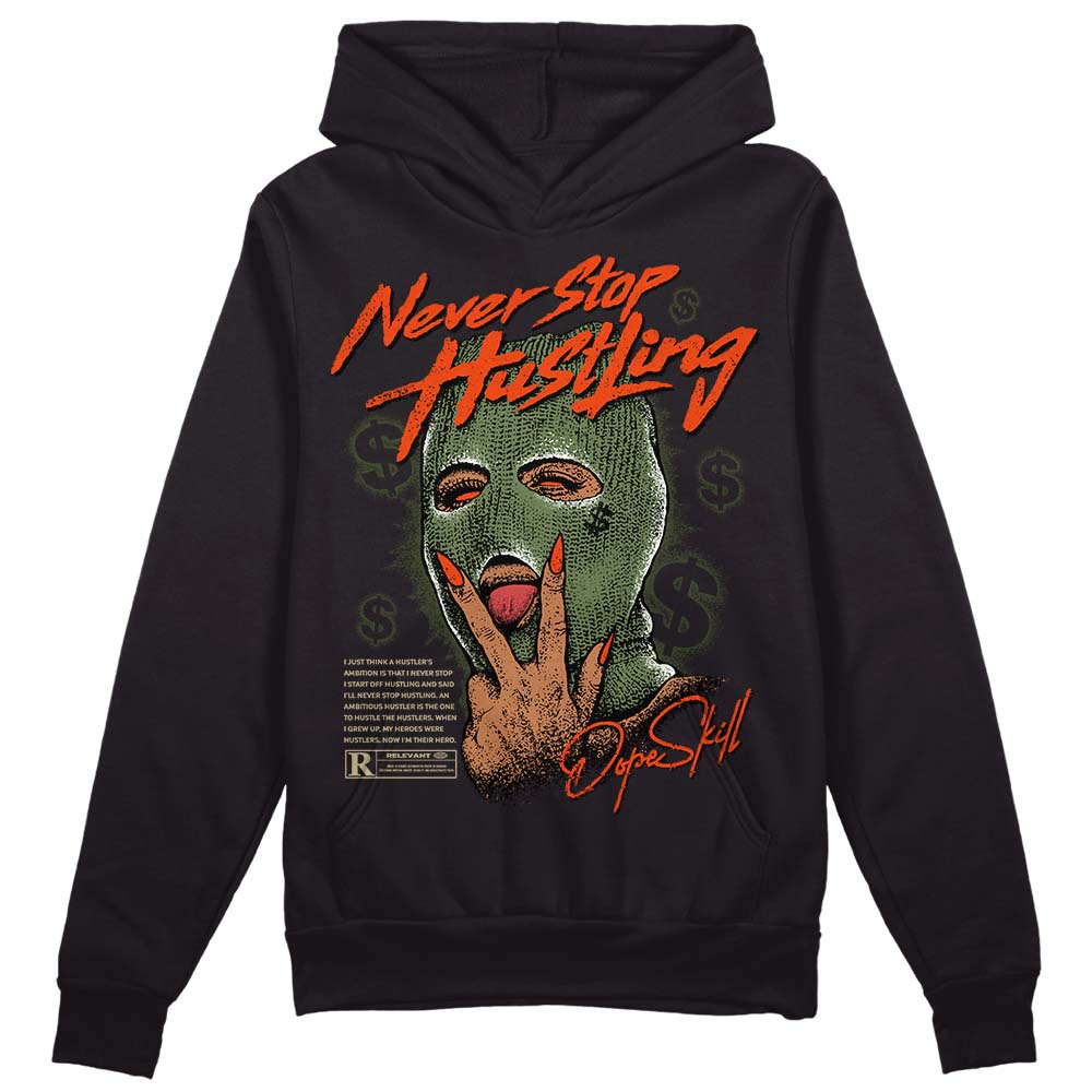Olive Collection superstreetwear Hoodie Sweatshirt Never Stop Hustling Graphic