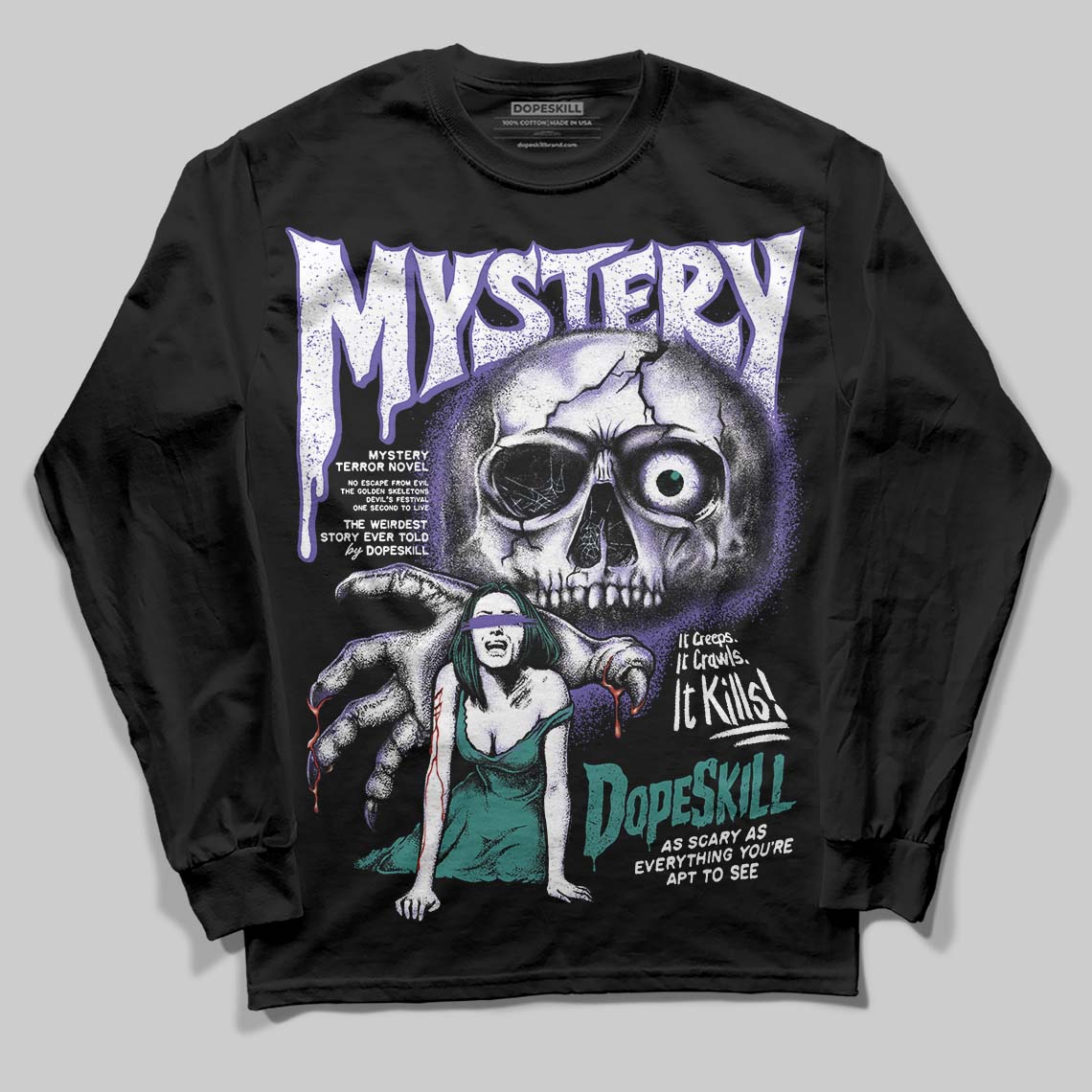 Grape 5s superstreetwear Long Sleeve T-Shirt Mystery Ghostly Grasp Graphic