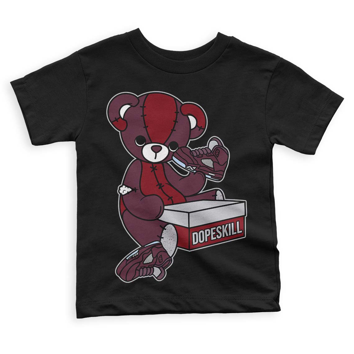 Burgundy 5s superstreetwear Toddler Kids T-shirt Sneakerhead BEAR Graphic