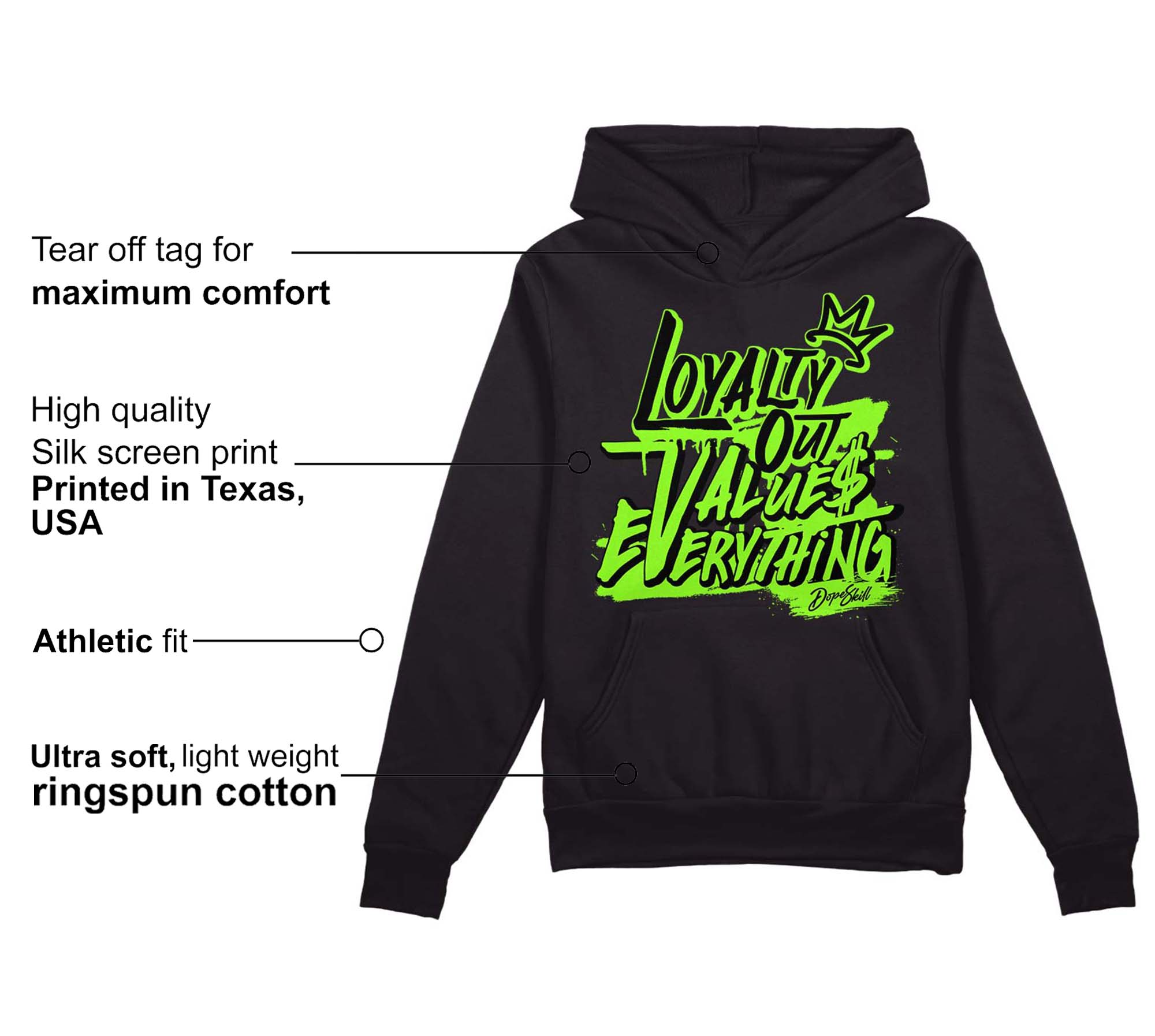 Neon Green Collection superstreetwear Hoodie Sweatshirt LOVE Graphic