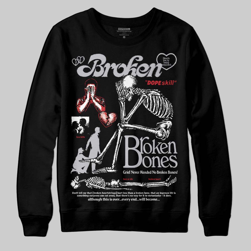 White Cement 4s superstreetwear Sweatshirt Broken Bones Graphic