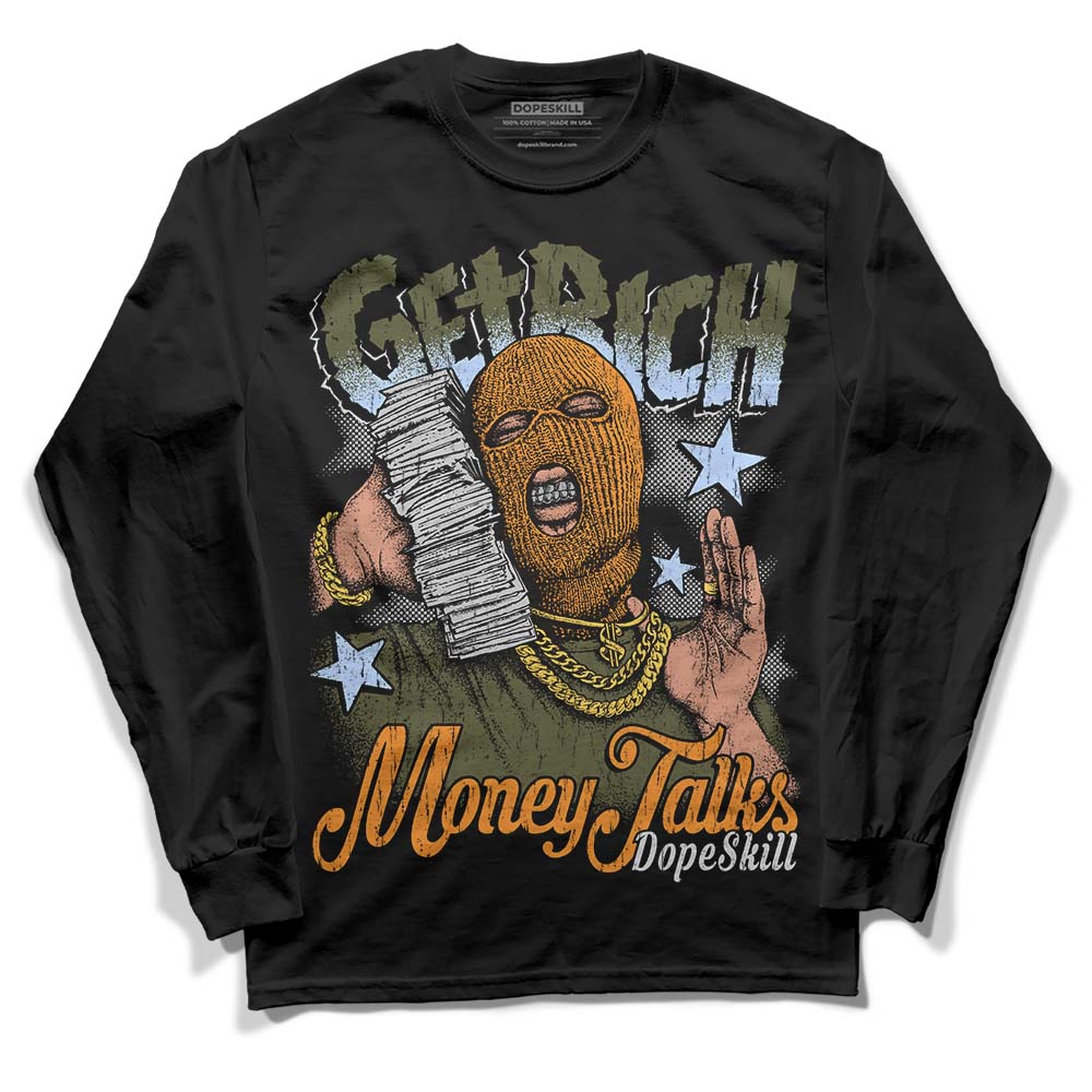 Olive 5s superstreetwear Long Sleeve T-Shirt Get Rich Graphic