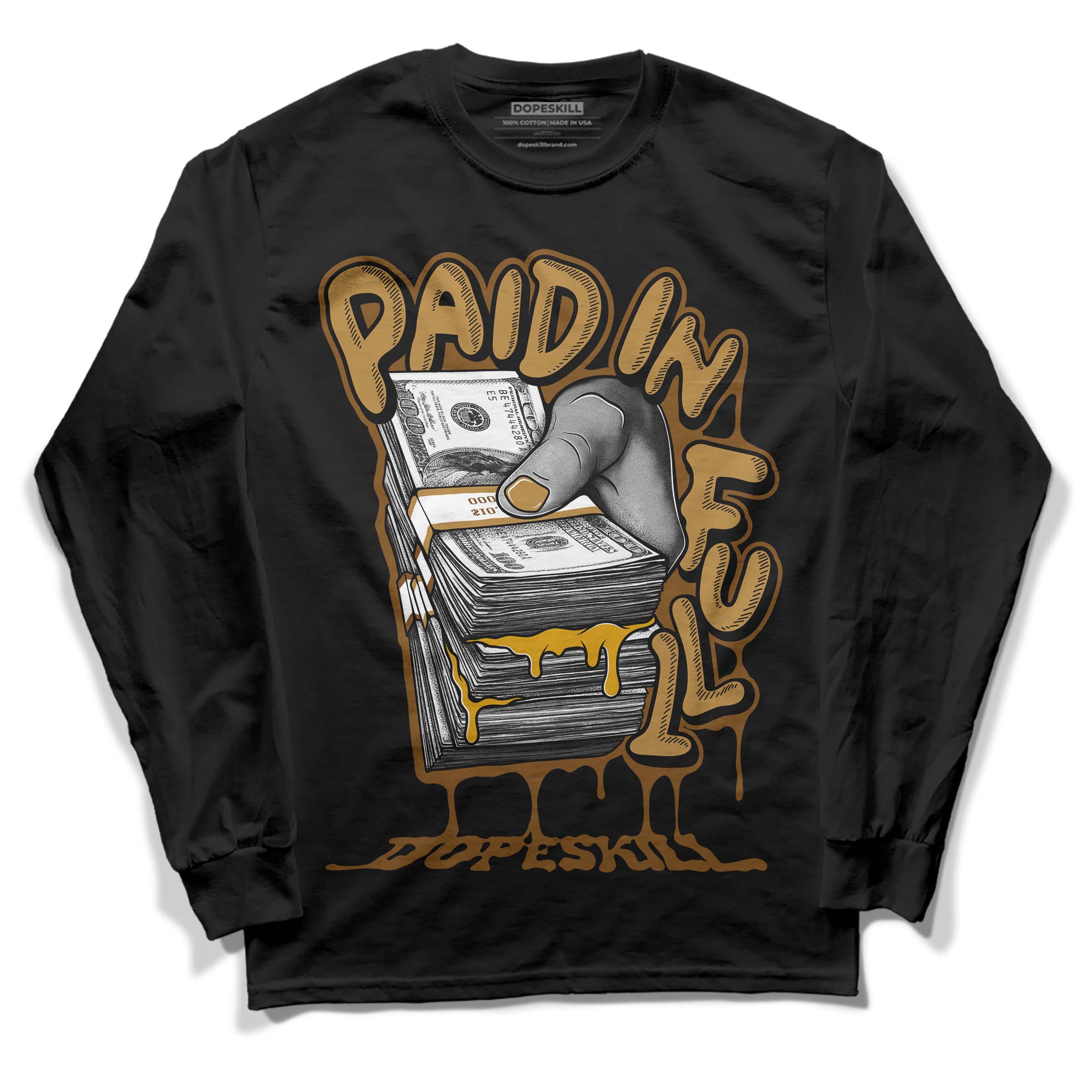 Wheat 13s superstreetwear Long Sleeve T-Shirt Paid In Full Graphic