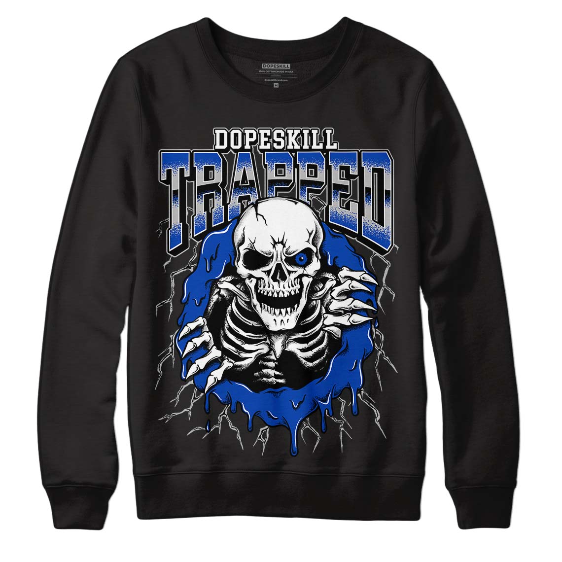 AJ 5 Racer Blue superstreetwear Sweatshirt Trapped Halloween Graphic
