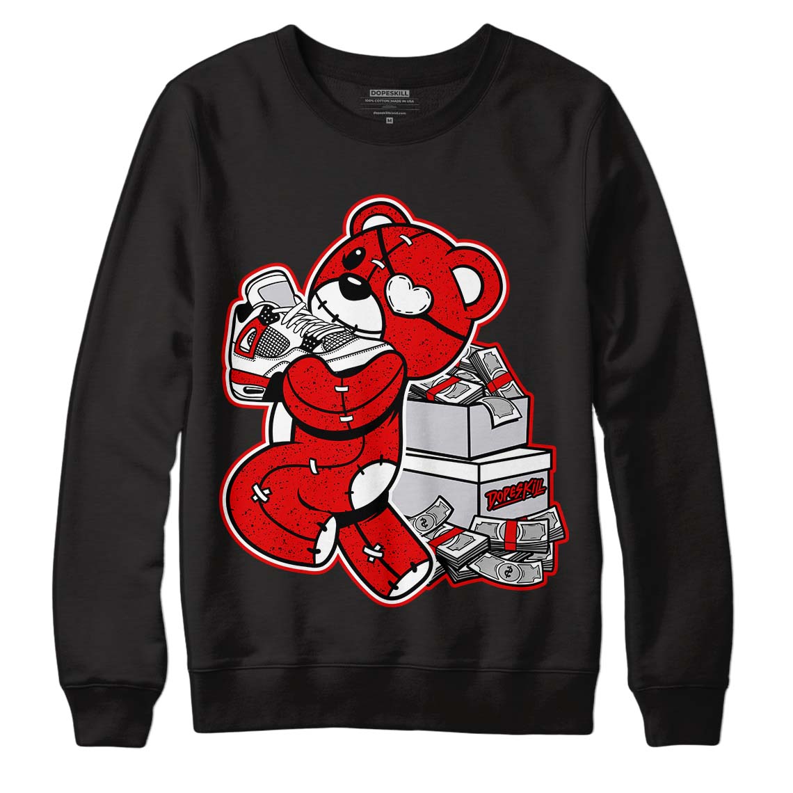 Red Cement 4S superstreetwear Sweatshirt Bear Steals Sneaker Graphic