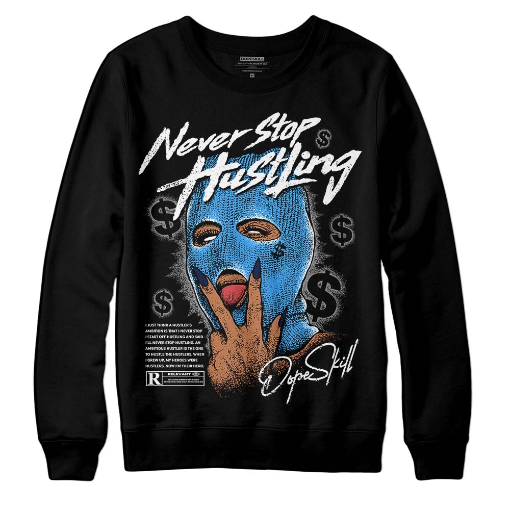 AJ Spizike White Obsidian superstreetwear Sweatshirt Never Stop Hustling Graphic