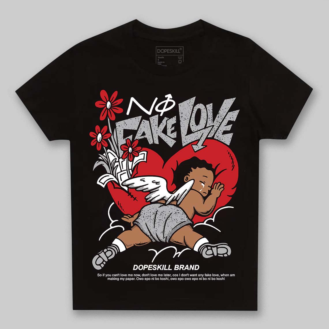 White Cement 4s superstreetwear Toddler Kids T-shirt No Fake Love Graphic