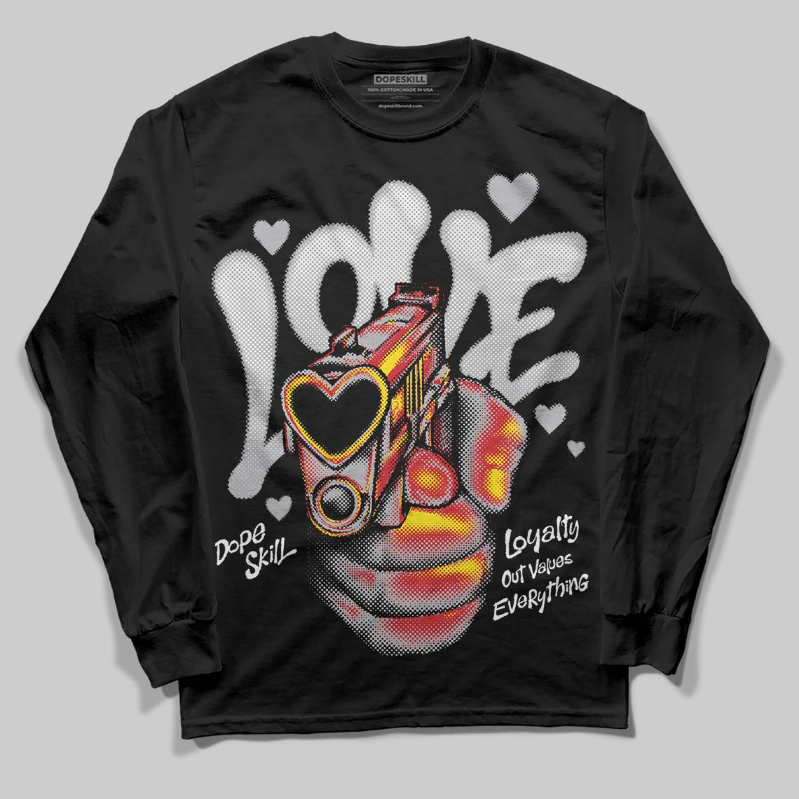 White Cement 4s superstreetwear Long Sleeve T-Shirt Love Shot Graphic