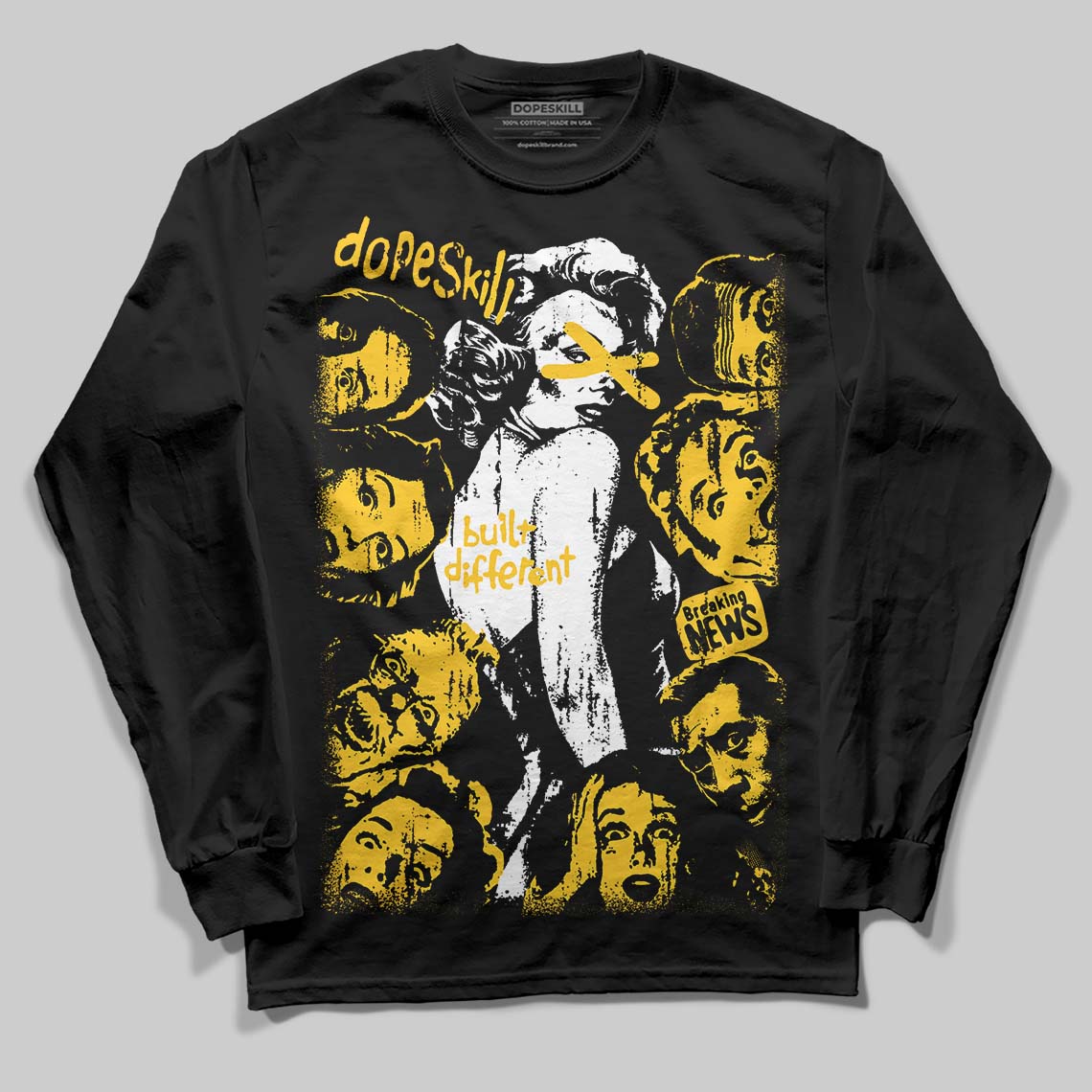 Yellow Collection superstreetwear Long Sleeve T-Shirt Built Different Graphic