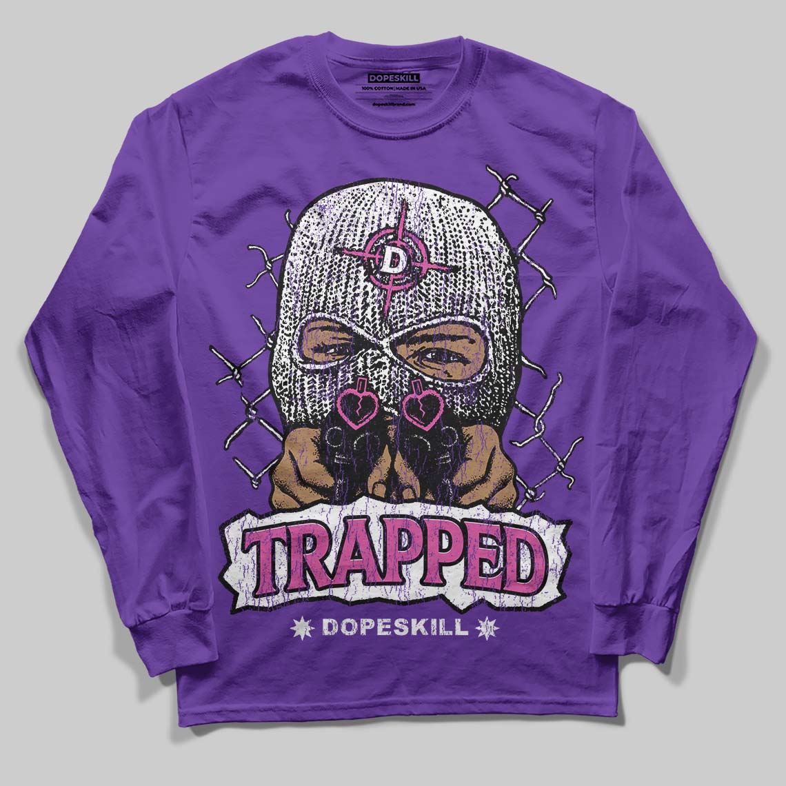 PURPLE Collection superstreetwear Long Sleeve T-Shirt New Trapped Graphic