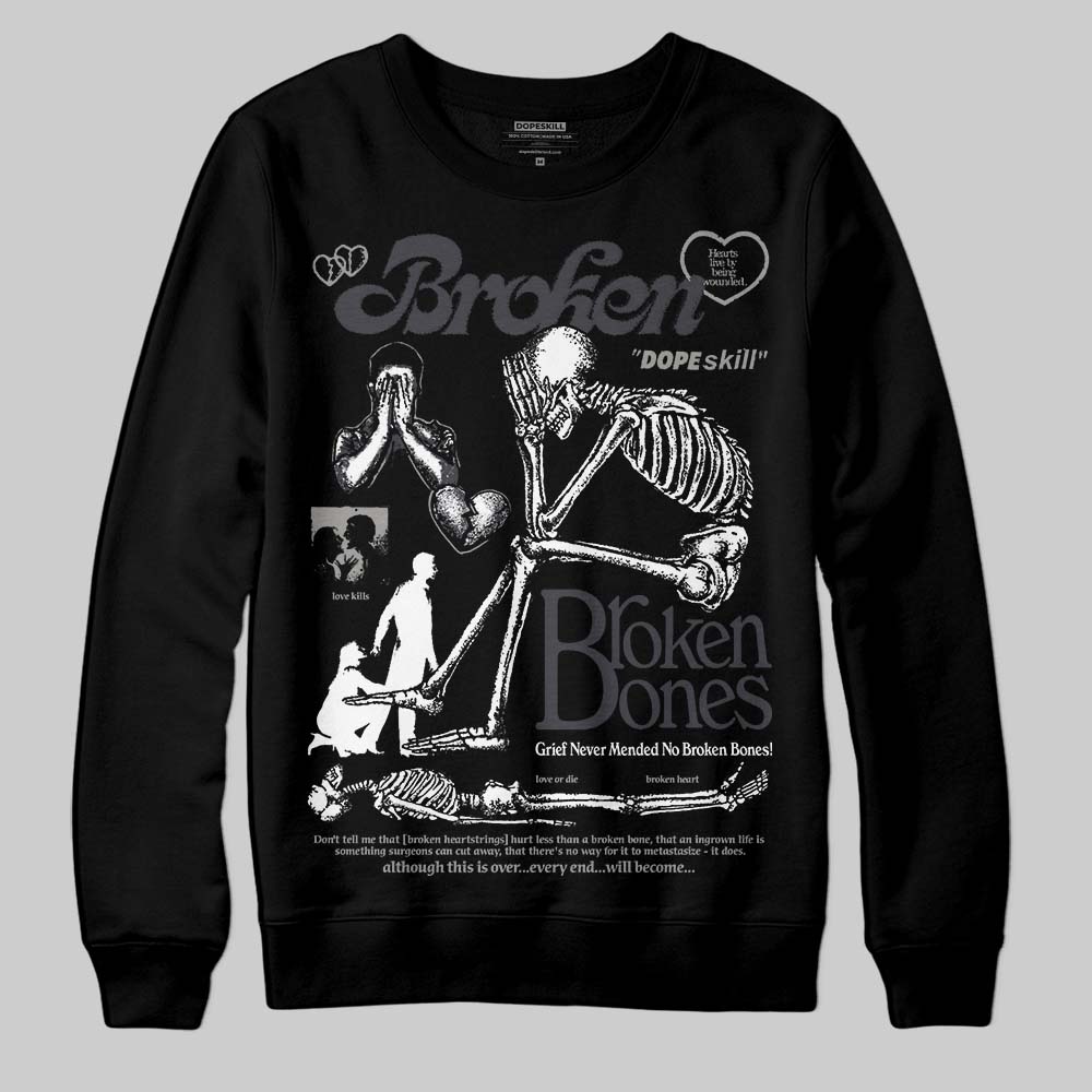 Black Cat 3s superstreetwear Sweatshirt Broken Bones Graphic