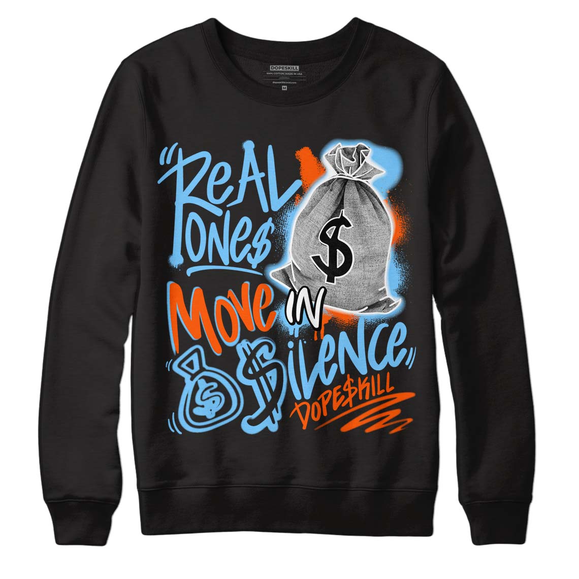 Dunk Low Futura University Blue superstreetwear Sweatshirt Real Ones Move In Silence Graphic