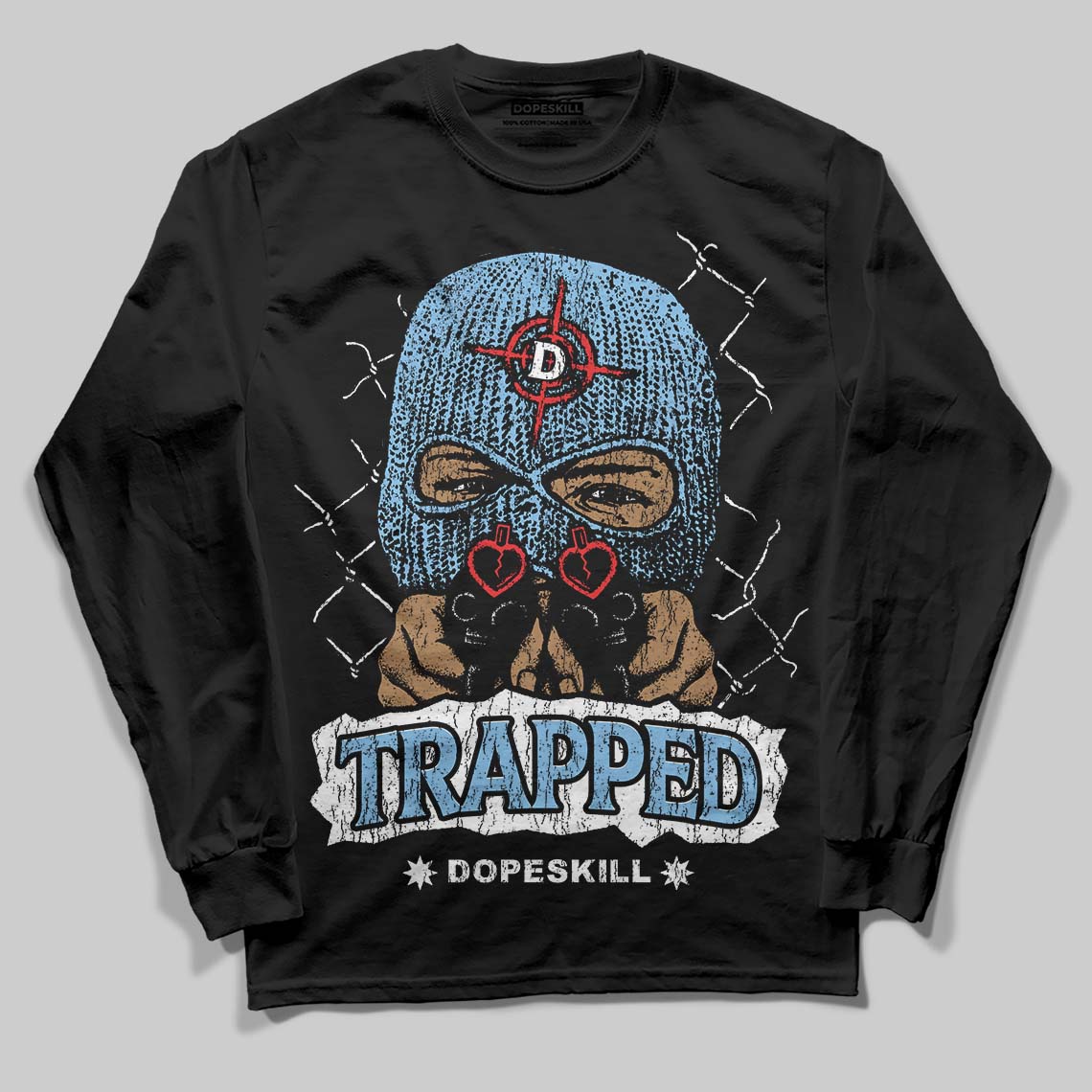 University Blue Collection superstreetwear Long Sleeve T-Shirt New Trapped Graphic