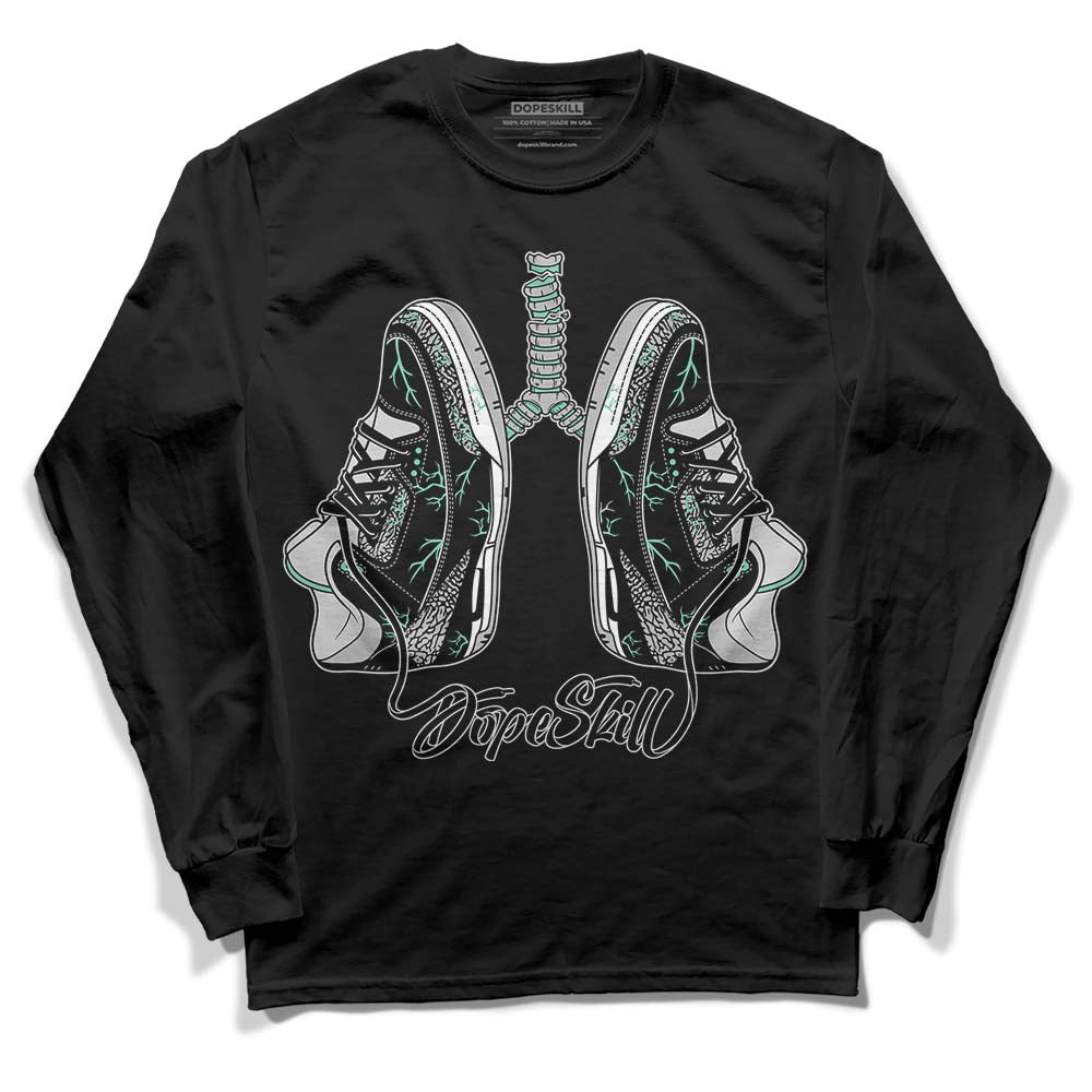 Green Glow 3s superstreetwear Long Sleeve T-Shirt Breathe Graphic