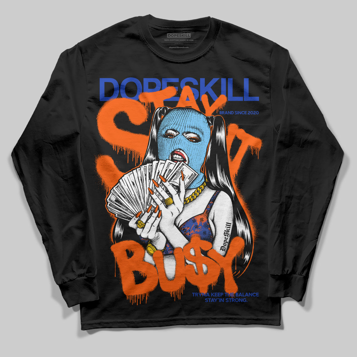 Dunk Low Futura Orange Blaze superstreetwear Long Sleeve T-Shirt Stay It Busy Graphic