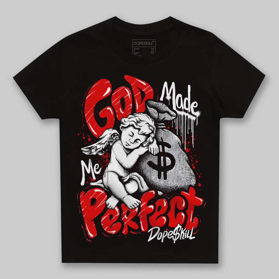 Red Cement 4S superstreetwear Toddler Kids T-shirt God Made Me Perfect Graphic
