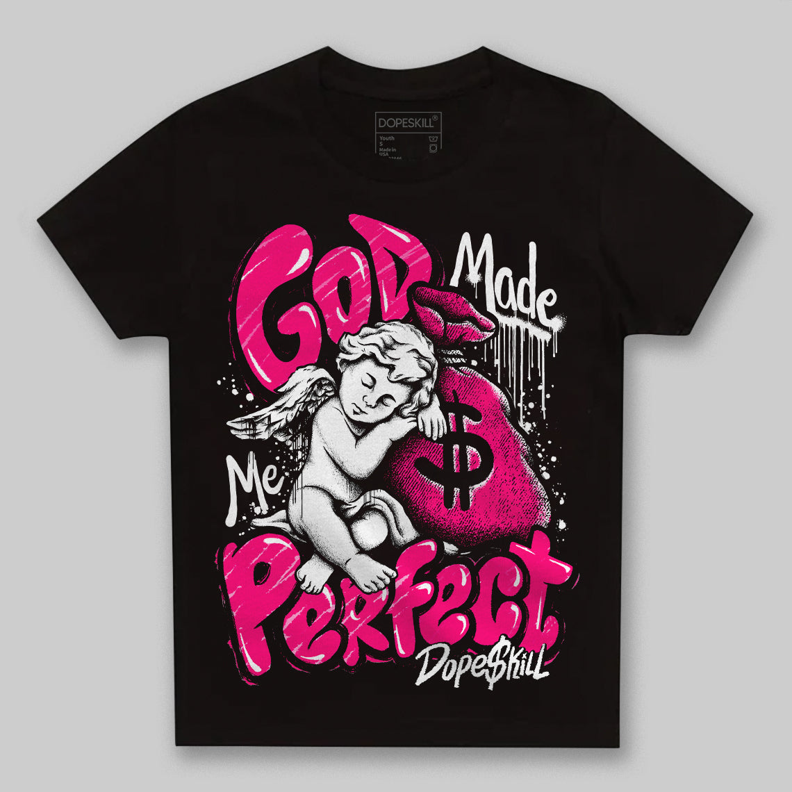 Fierce Pink 1s superstreetwear Toddler Kids T-shirt God Made Me Perfect Graphic