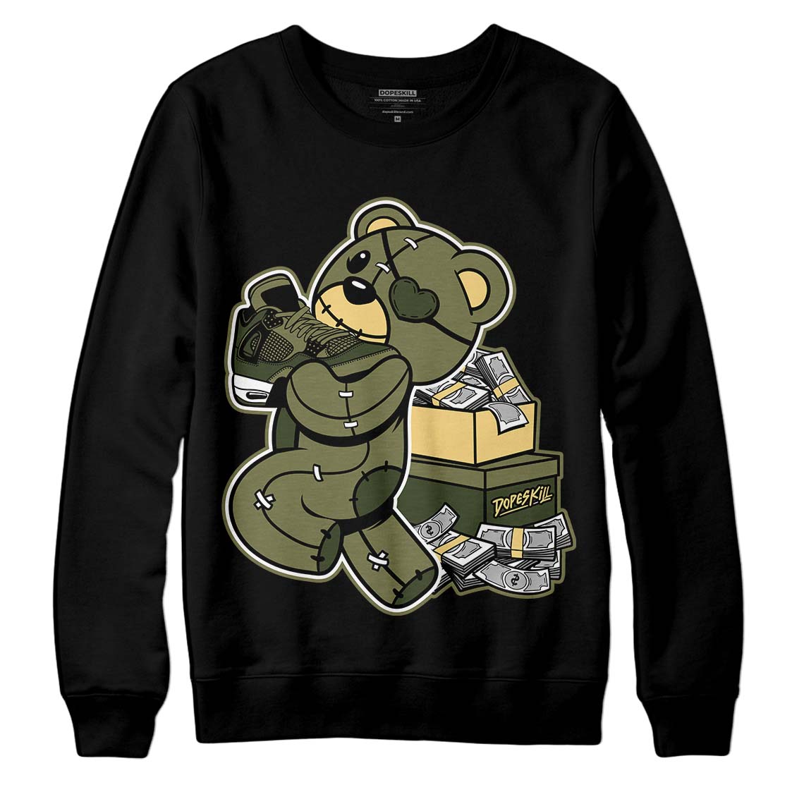 Craft Olive 4s superstreetwear Sweatshirt Bear Steals Sneaker Graphic