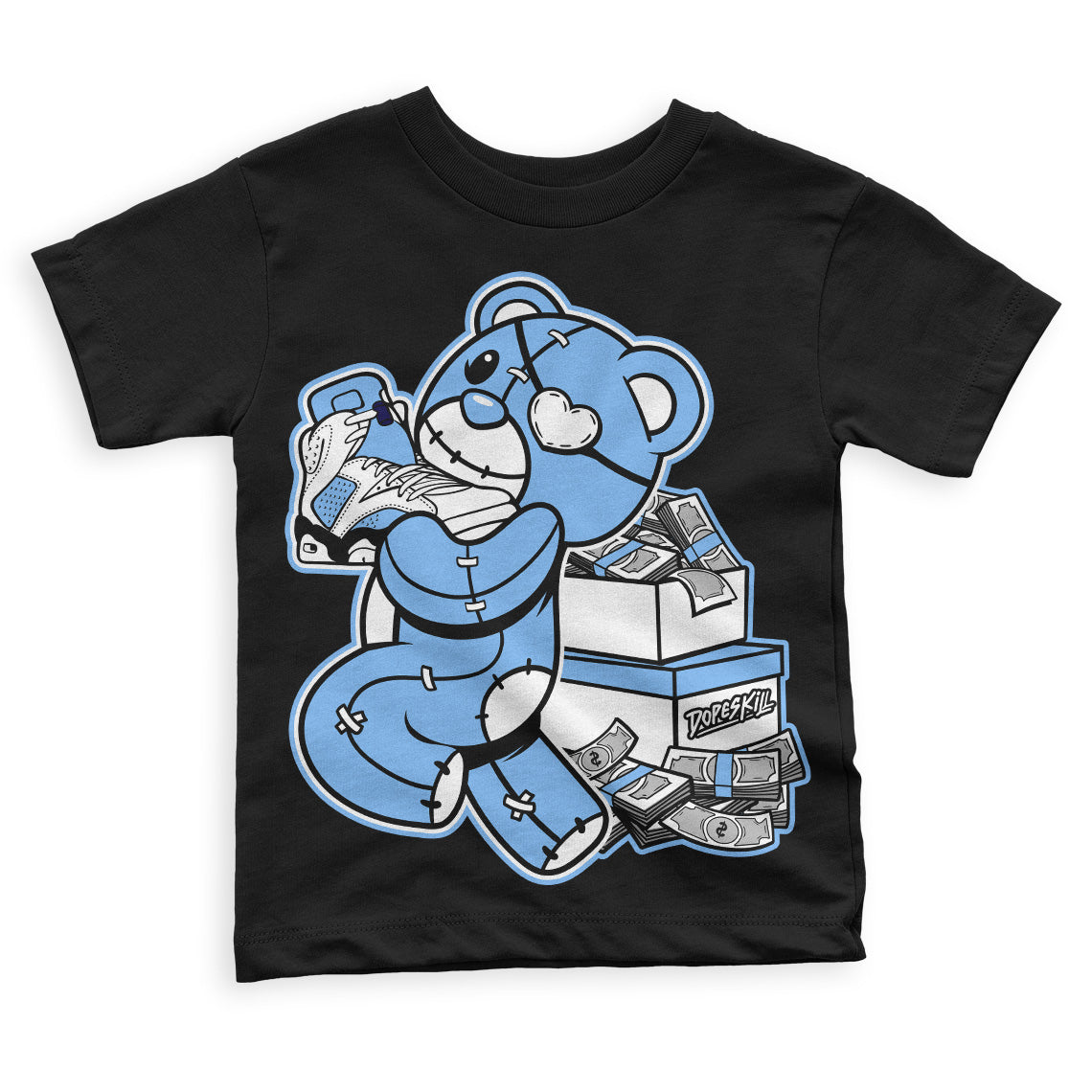 University Blue 6s superstreetwear Toddler Kids T-shirt Bear Steals Sneaker Graphic