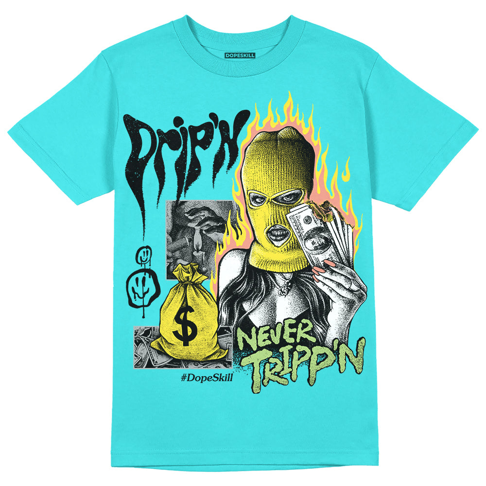 Cyan Burst 9060 superstreetwear Virtual Blue T-Shirt Drip'n Never Tripp'n Graphic