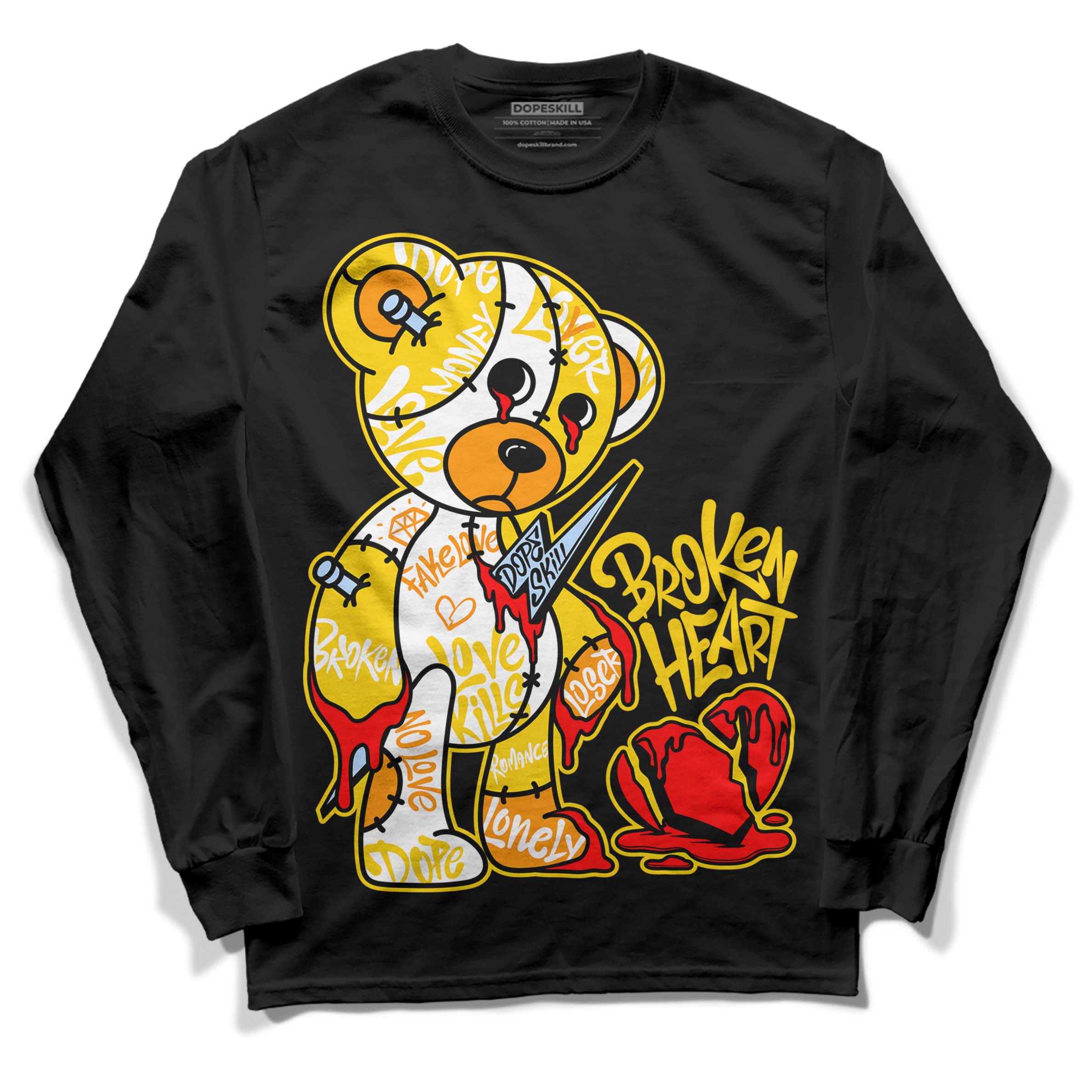 Yellow Ochre 6s superstreetwear Long Sleeve T-Shirt Broken Heart Graphic