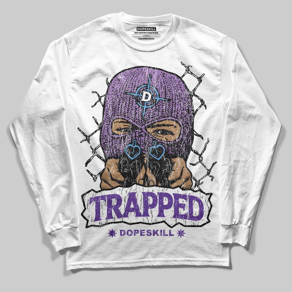 PURPLE Collection superstreetwear Long Sleeve T-Shirt New Trapped Graphic