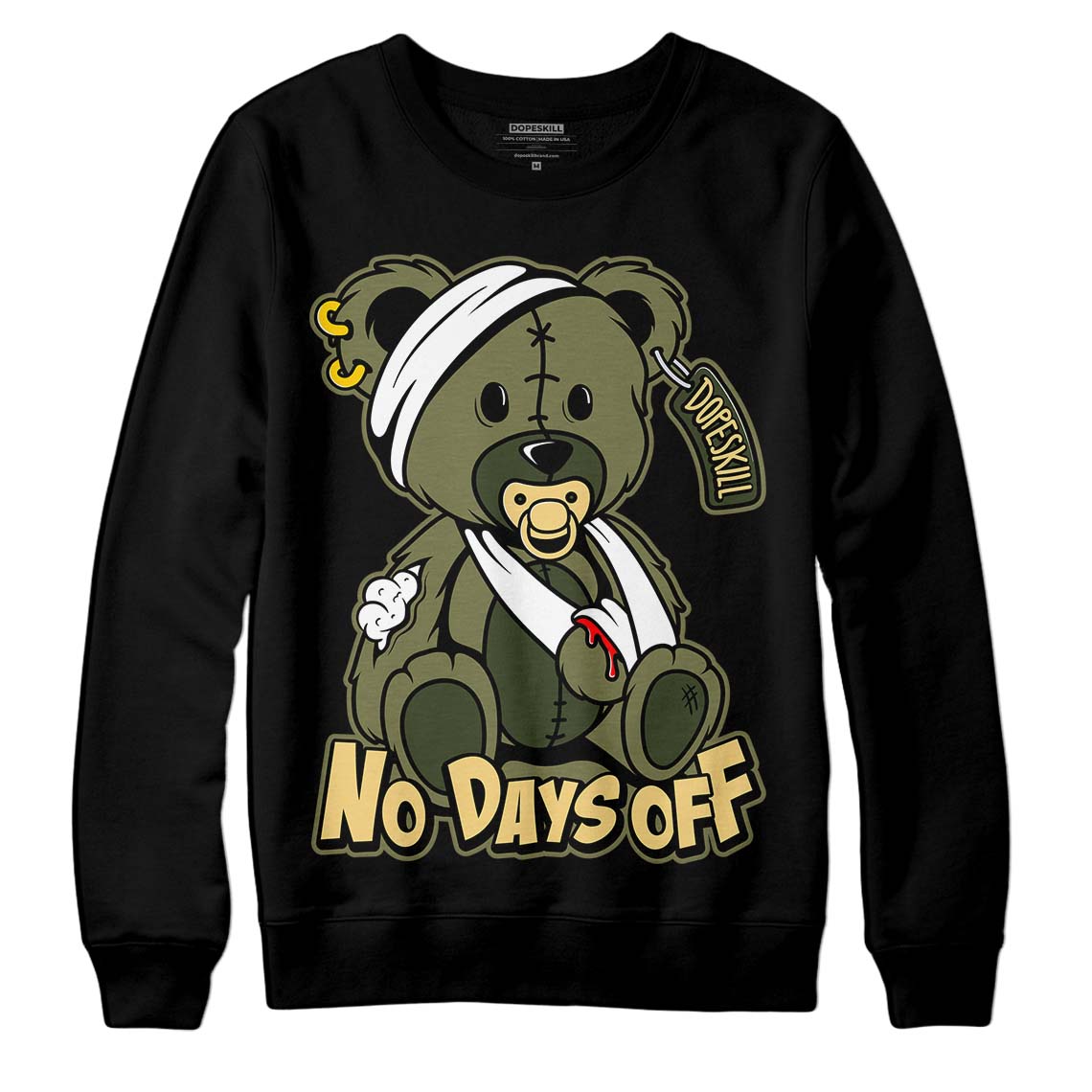 Craft Olive 4s superstreetwear Sweatshirt Hurt Bear Graphic