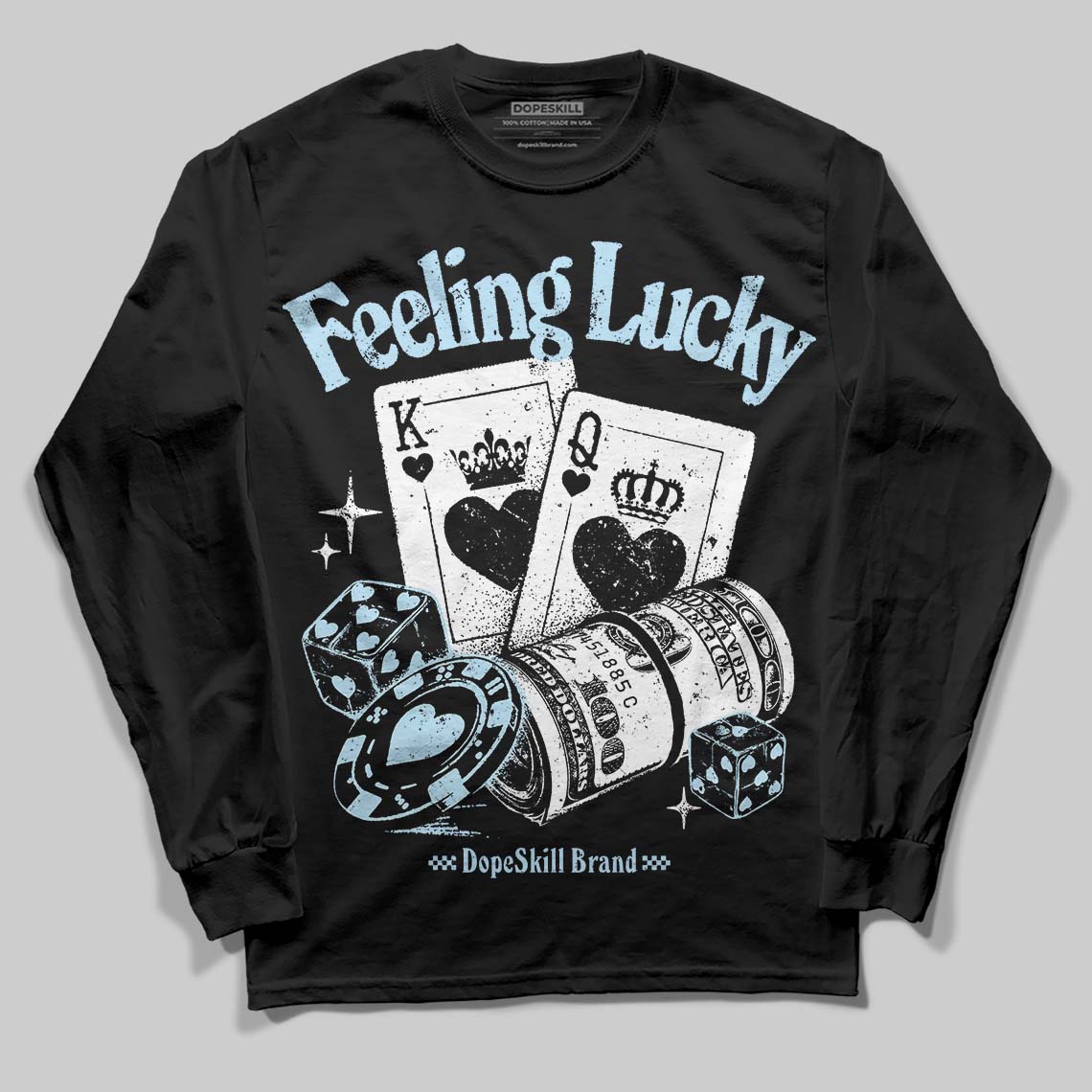 Legend Blue 11s superstreetwear Long Sleeve T-Shirt Feeling Lucky Graphic