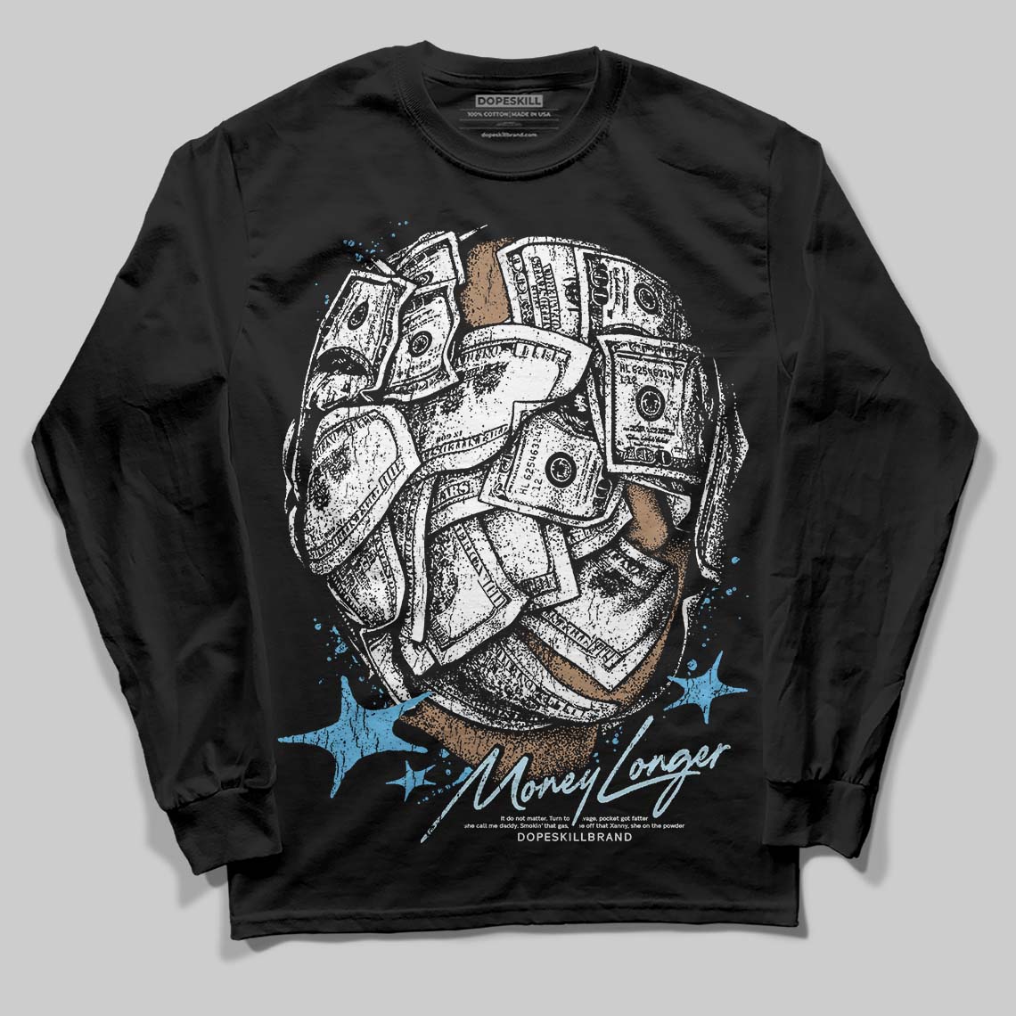 Legend Blue 11s superstreetwear Long Sleeve T-Shirt Money Longer Graphic