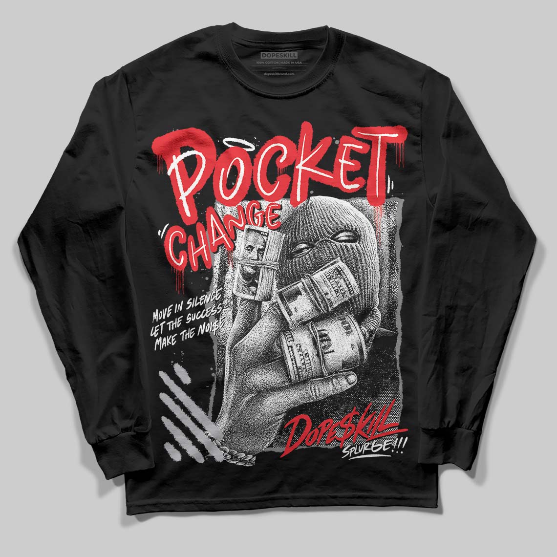 Grey Collection superstreetwear Long Sleeve T-Shirt Pocket Change Graphic