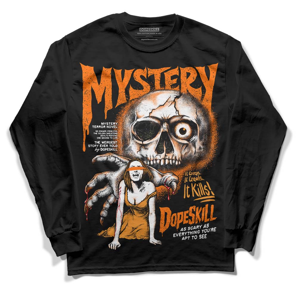 Orange Black White superstreetwear Long Sleeve T-Shirt Mystery Ghostly Grasp Graphic