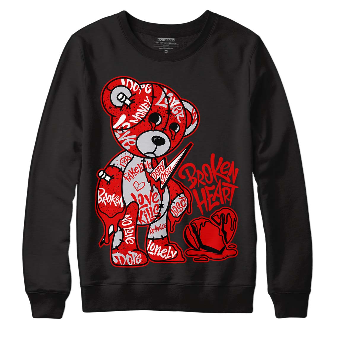 Red Cement 4S superstreetwear Sweatshirt Broken Heart Graphic