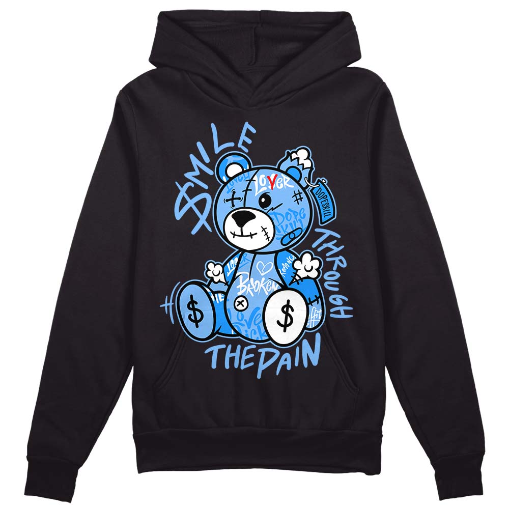 Powder Blue 9s superstreetwear Hoodie Sweatshirt Smile Through The Pain Graphic