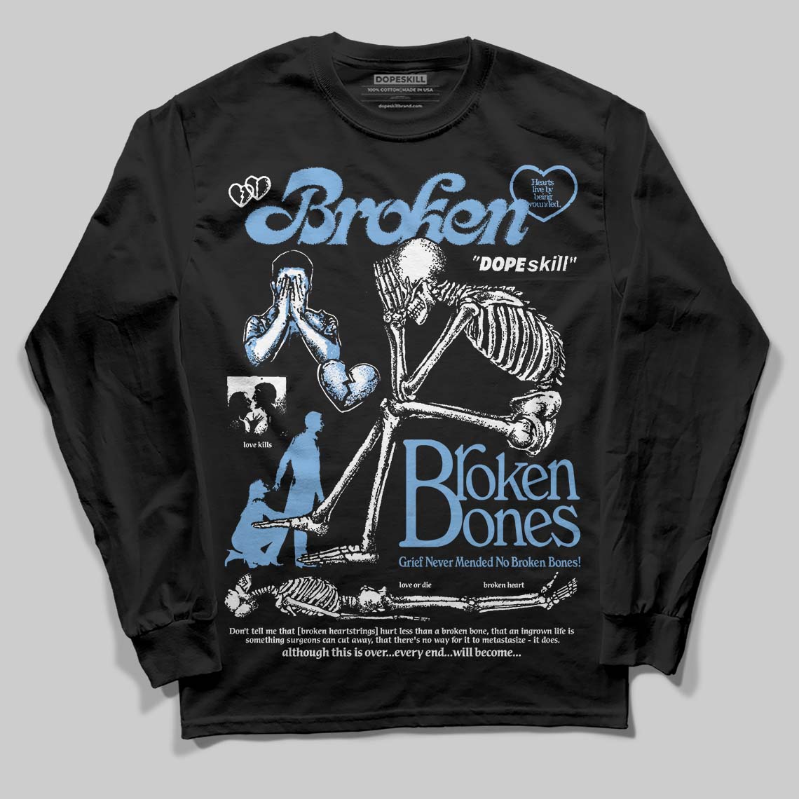 Melo 12s superstreetwear Long Sleeve T-Shirt Broken Bones Graphic