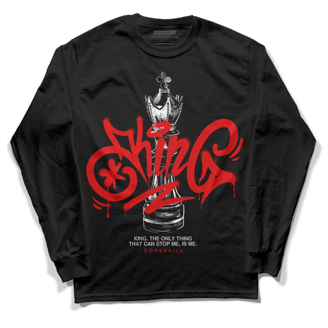 Red Cement 4S superstreetwear Long Sleeve T-Shirt King Chess Graphic