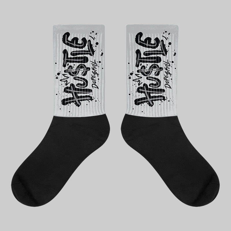 Wolf Grey 12s superstreetwear Sublimated Socks Hustle Graphic