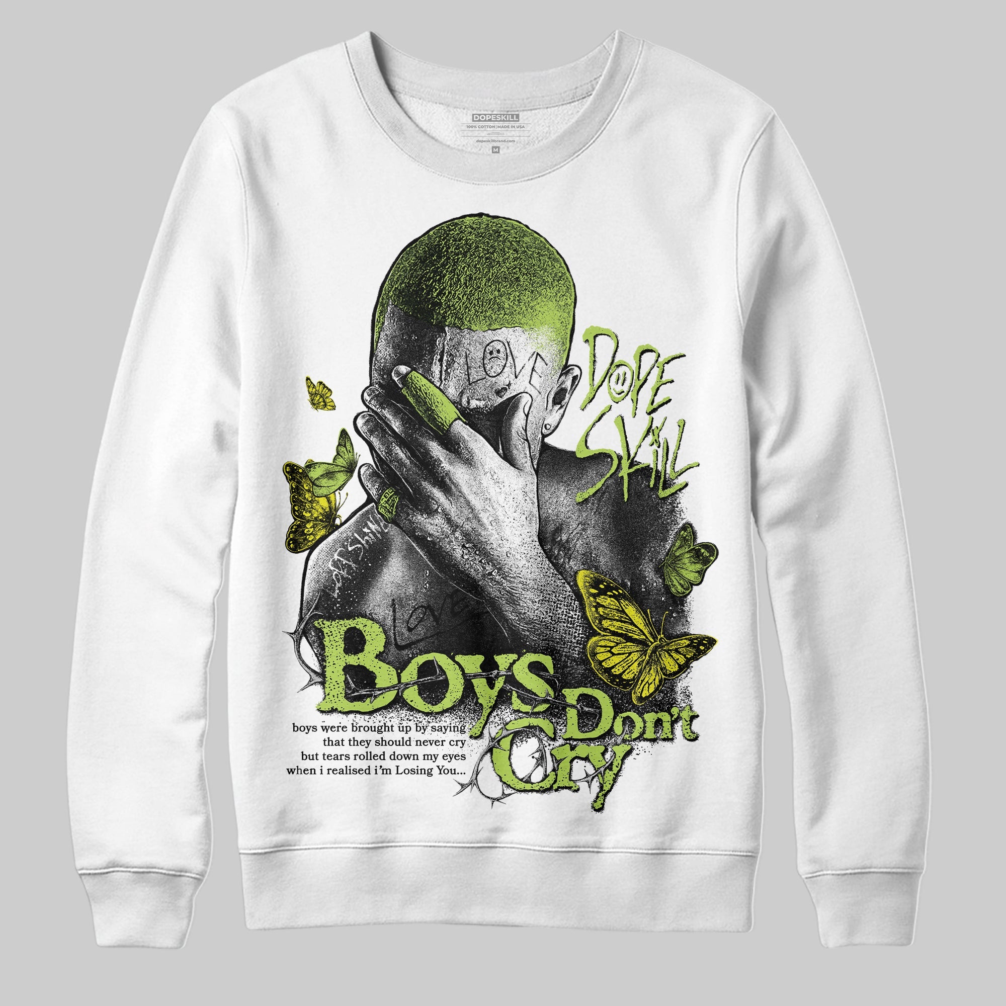 Bright Cactus 13s superstreetwear Sweatshirt Boys Don't Cry Graphic