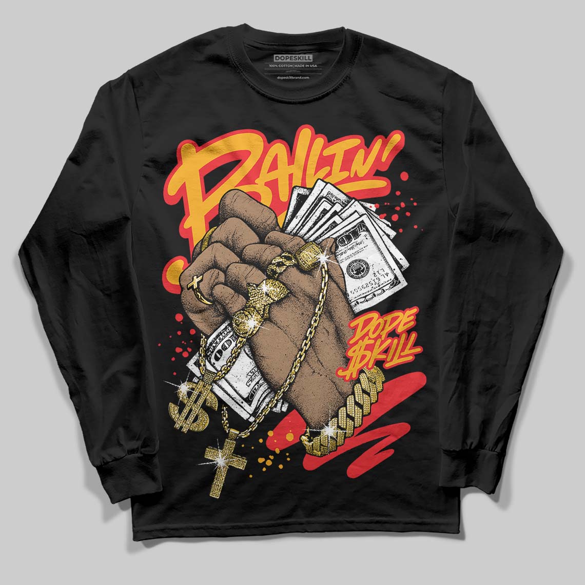 Red Collection superstreetwear Long Sleeve T-Shirt Always Ballin' Graphic