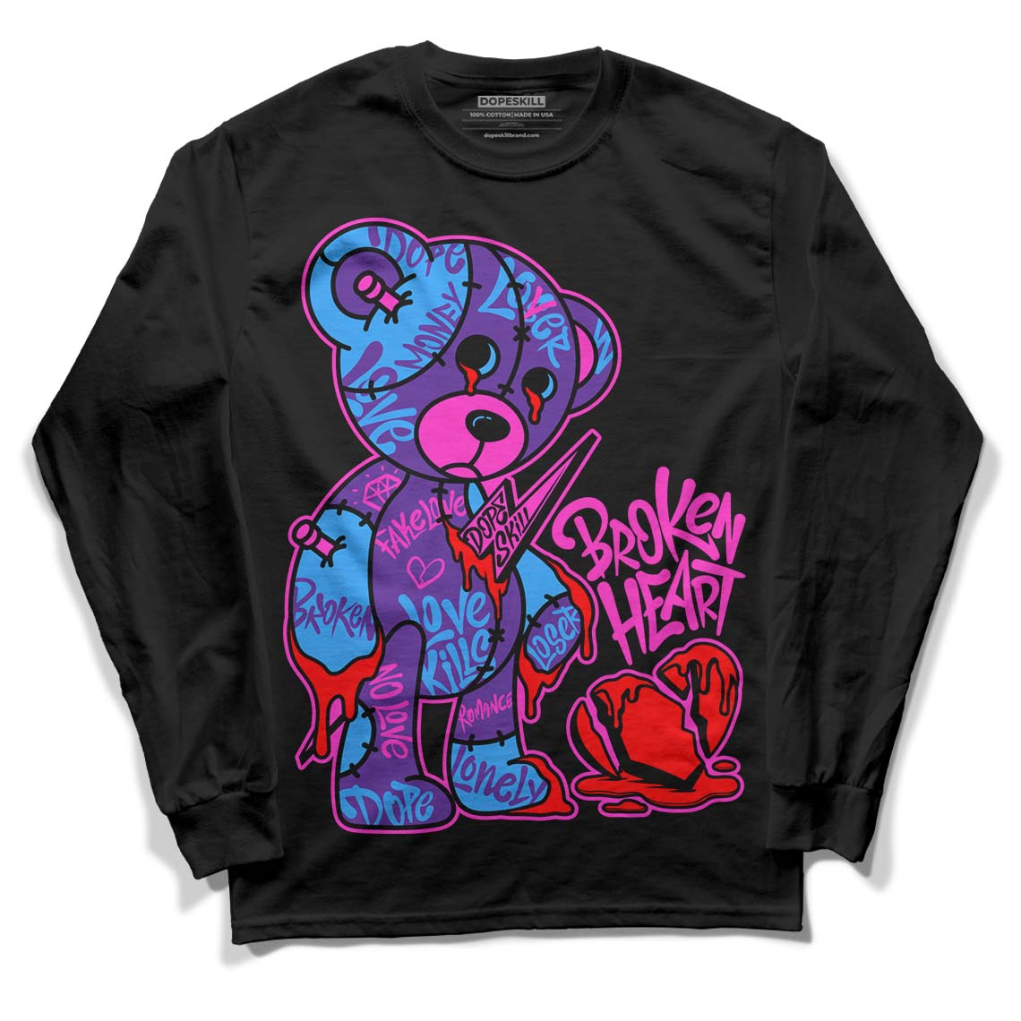PURPLE Collection superstreetwear Long Sleeve T-Shirt Broken Heart Graphic