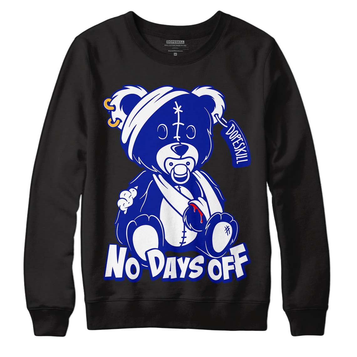 Racer Blue White Dunk Low superstreetwear Sweatshirt Hurt Bear Graphic