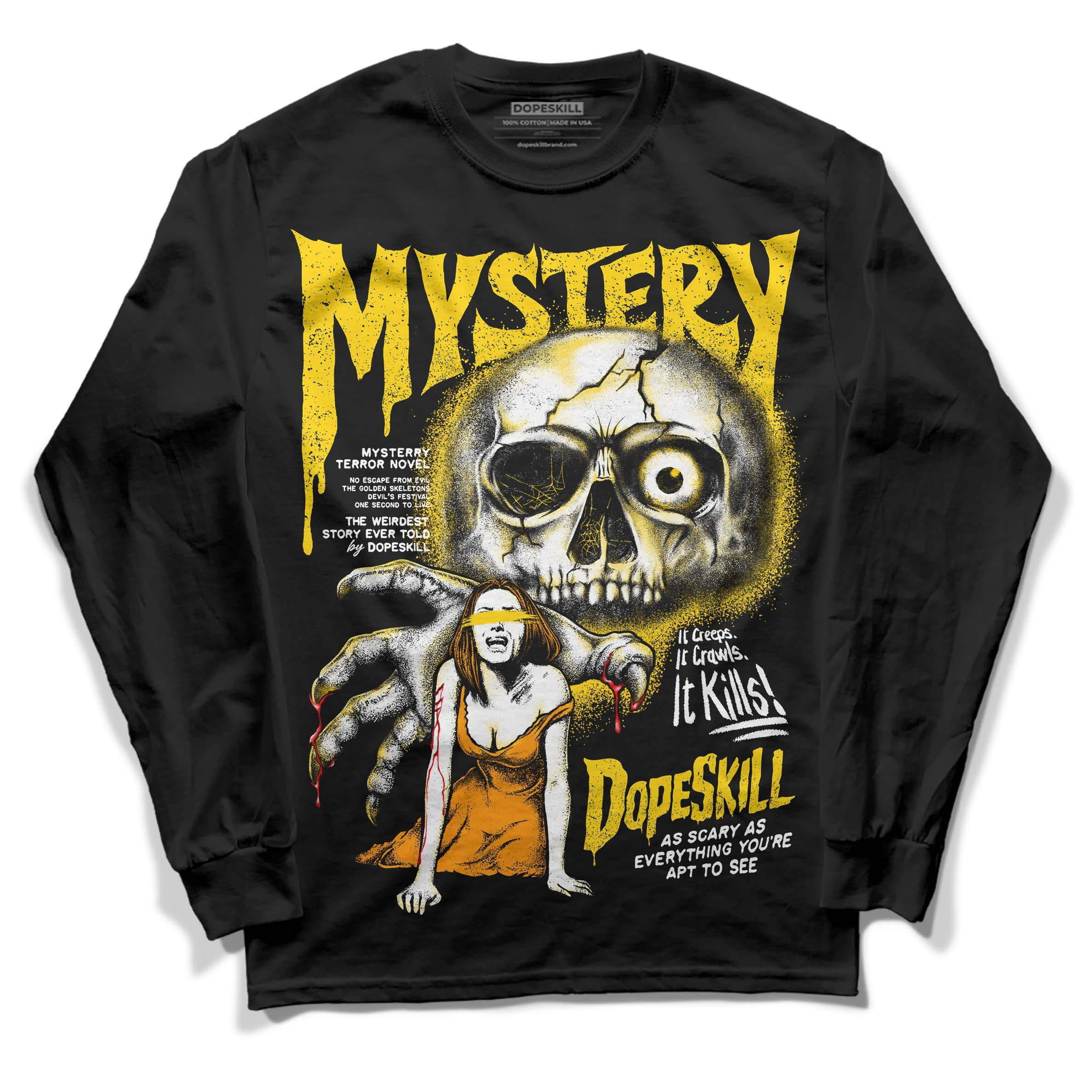 Yellow Ochre 6s superstreetwear Long Sleeve T-Shirt Mystery Ghostly Grasp Graphic