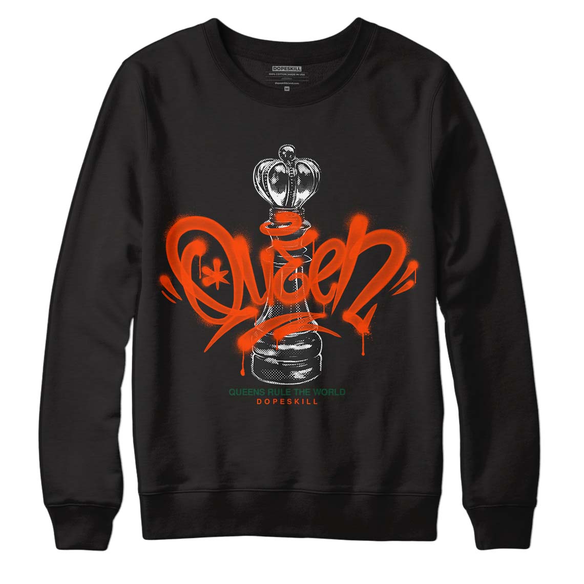 Dunk Low Team Dark Green Orange superstreetwear Sweatshirt Queen Chess Graphic
